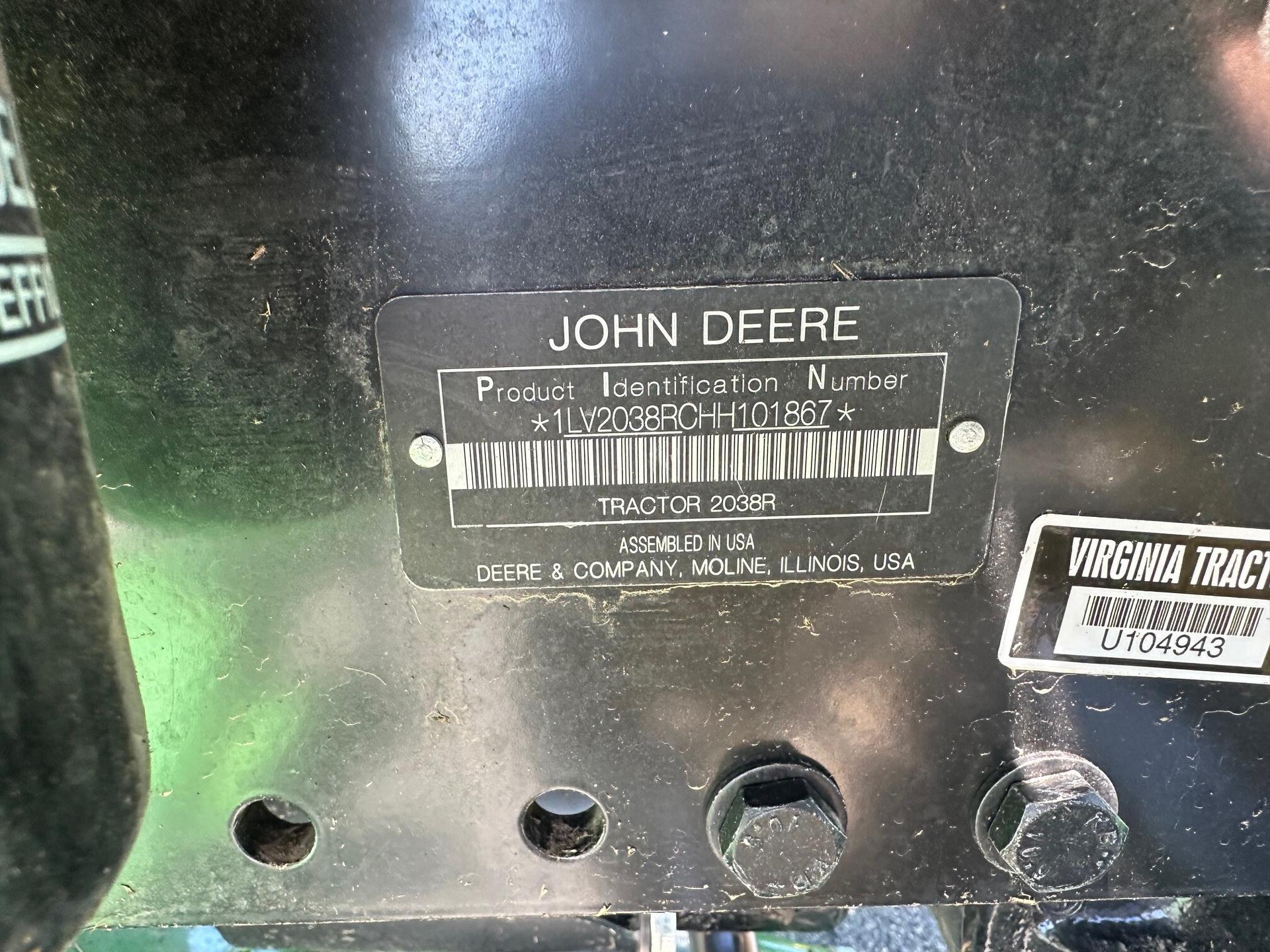 2017 John Deere 2038R Image
